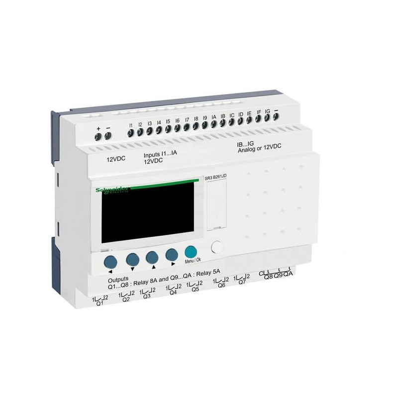 Zelio Logic, 12VDC, 16I, 10O - SR3B261JD