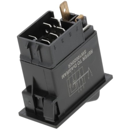 Rocker switch, I-0, on-off, 12V, 7-pin, function lighting, with bulb - SW10020KR