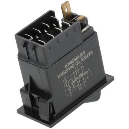 Rocker switch, I-0, on-off, 24V, 9-pin, function lighting, with bulb - SW10028KR