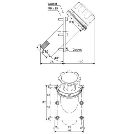 Tank Fill Cap 43 inch - TAS4080