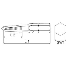 Gwintownik Bit 1/4 cali Völkel, M4 - TAS4