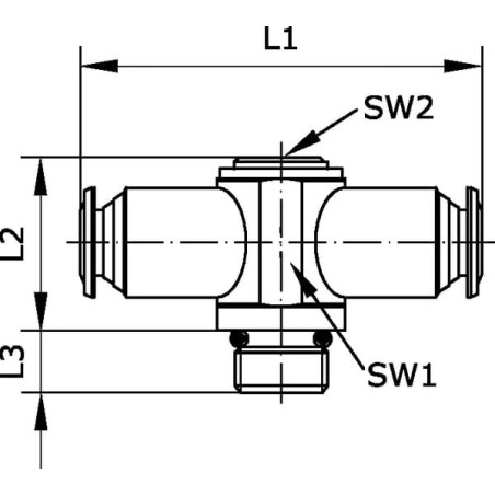 T-push-in fitting 6x1/8 inch - TCFS186