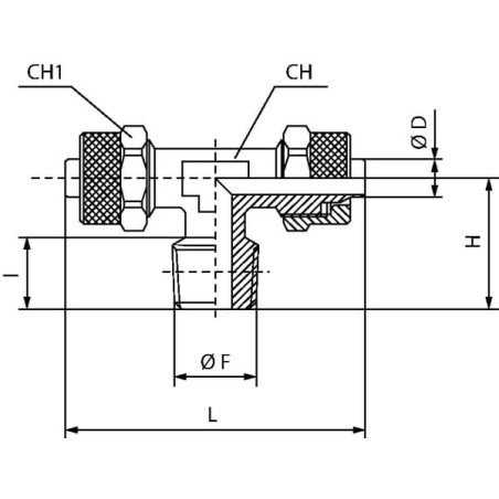 T piece push-on fitting - TCCPOT618