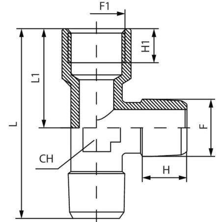 T piece fitting - TCFMM14