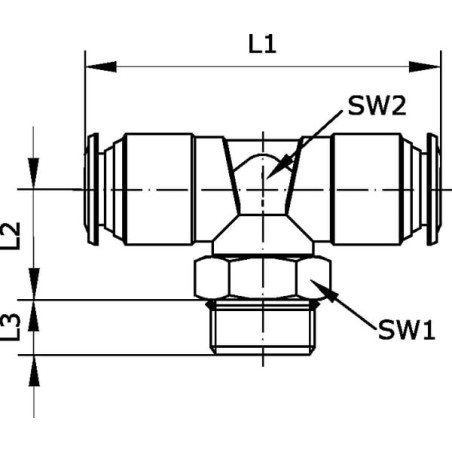 T-push-in fitting 8x3/8 inch - TCSS838B