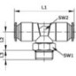 T-push-in fitting 4xM5 - TCSS4M5B