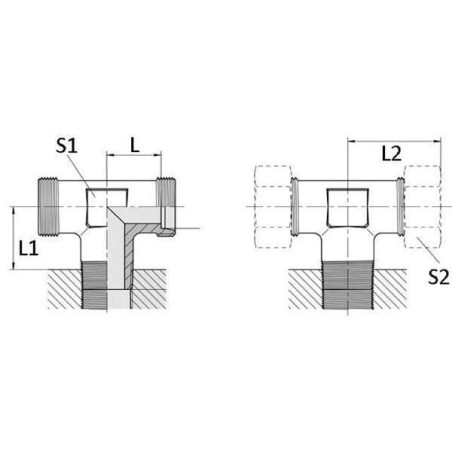 T-Verschraubung 14S R1/2 - TES14SR12