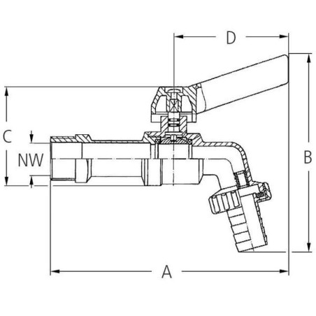 Tap heavy 1/2 inch - TK12H