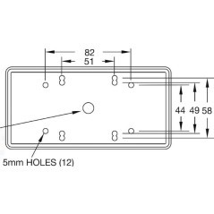 Lampa tylna zespolona, prostokątna 12/24V pomarańczowa/czerwona przykręcana 160x56x80 mm Britax - TOR2446