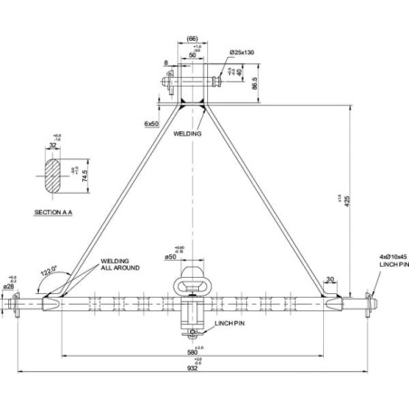Three Point drawbar support category 2 - TL150892