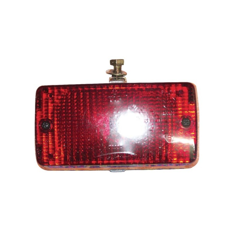 Fog light rectangular, red, bolt on, 140x - TOR4520