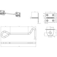 Cab hook 6 inch black - TO4268B