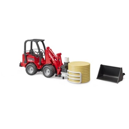Schäffer compact loader 2630 with bale gripper1 round bale - U02192