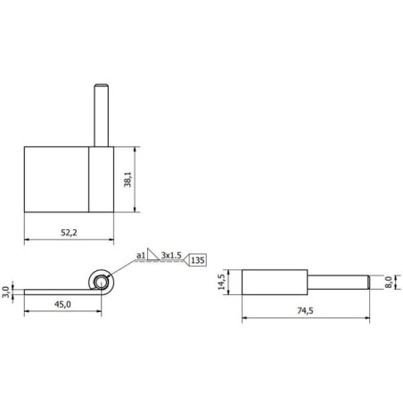 Male hinge left - TX4762