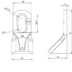 TX95MRN Unbranded, Hammer mill knives 
