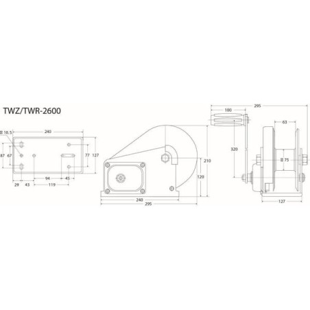 Hand winch brake 1200kg - TW2600