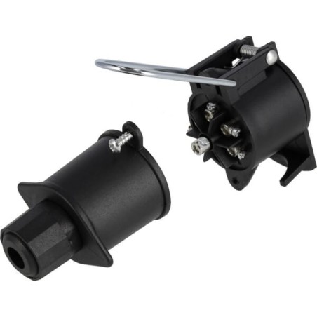 Trailer socket 7-pin, plastic, 12V, screw terminals, weather shield - TR00015KR
