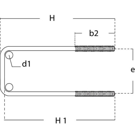 U-Bügel vierkant 90 M12 - UBRM1290