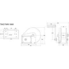 Kołowrót linowy z hamulecem Rema, 820 kg - TW1800