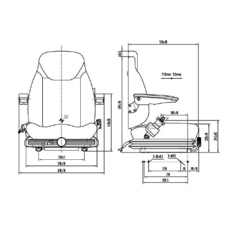 PVC-Sitz, mechanisch gefedert - TS38000GP