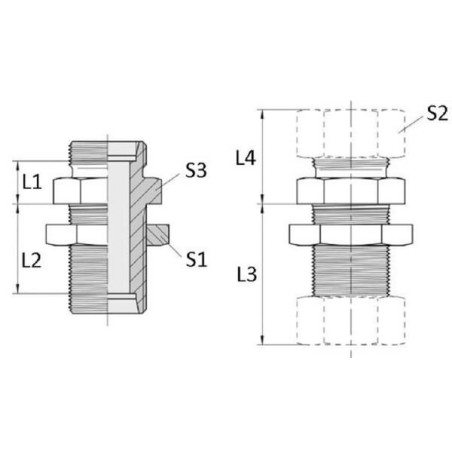 UAG27CLNE bulkhead coupling - UAG27CLNE