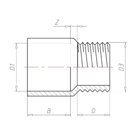Adaptermuffe 25mm x AG 1/2 Zoll - V140010