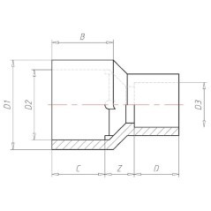 Złączka redukcyjna PCW-U VdL, 25 x 16 mm - V392032