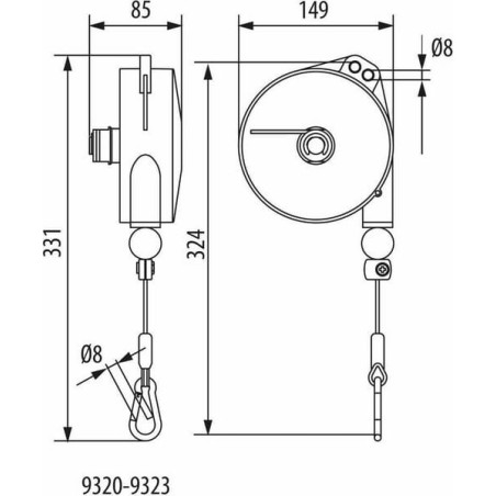 Federwaage 2-4kg 2 m - VB9321