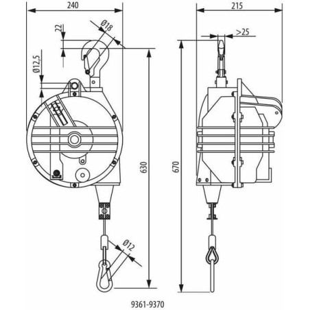 Federwaage 20-25kg 2m - VB9363