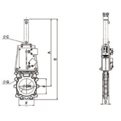 Metal valvehydraulic cylinder DN100 - VGRDEH100