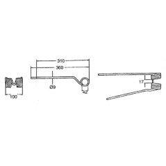 Palec zgrabiarki, lewy PZ - VGPZ221KR