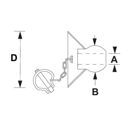 Quick hitch lower link ball cat. 3/2 - VLE6120