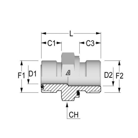 Adaptor 9/16 ORFS x M12 - VNOM0912