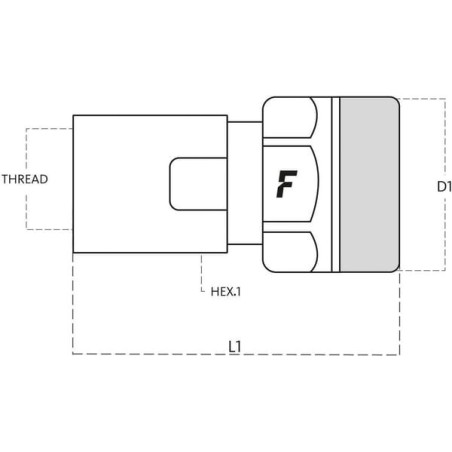 Coupling sleeve 3/4 inch BSP Viton - VVS34GASF2V