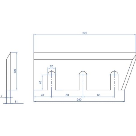 Holzhäckslermesser 270x100x11 - WCB00660
