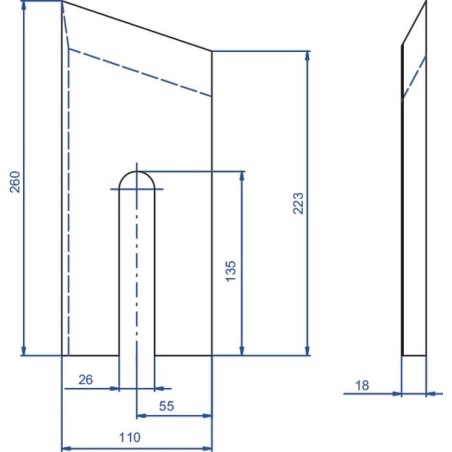 Holzhäckslermesser 110x260x18 - WCB00781