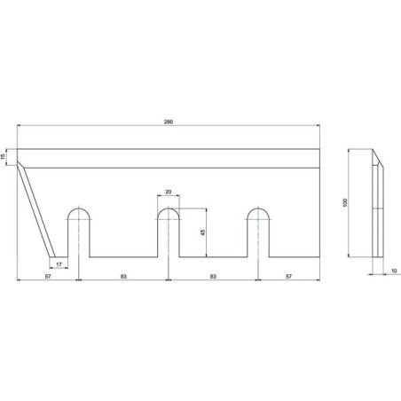 Noże do rębaka 280x100x10 - WCB00714