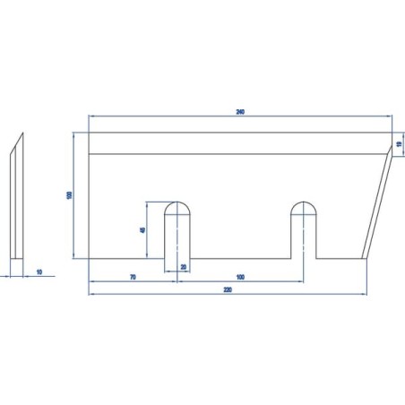 Holzhäckslermesser 240x100x10 - WCB00712