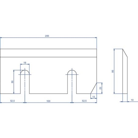 Holzhäckslermesser 205x95x10 - WCB00710