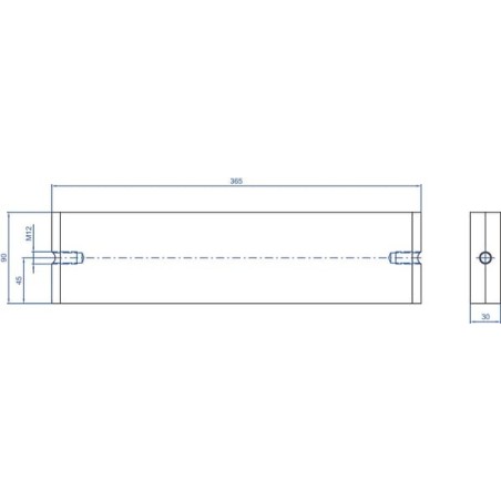 Counter knife 365x90x30 - WCB00720
