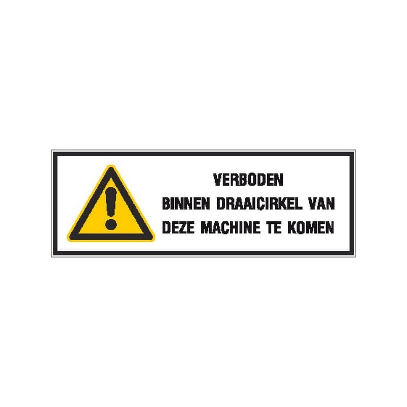 Sticker warning sign turning circle machine 297x105mm - WB000001 Sticker warning sign turning circle machine 297x105mm - WB000001