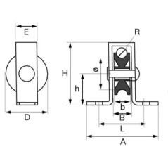 Bloczek do liny 40 mm z podstawą przykręcaną - WAE62029102
