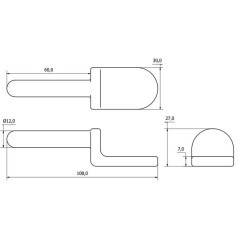 Sworzeń zawiasy do wspawania 63x12.5 mm - WS3011
