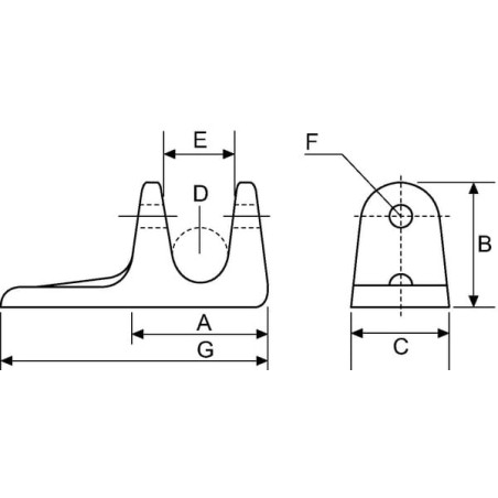 Tail board bracket 110x32 mm - WS3093