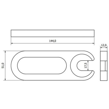Plate zinc 145x10mm - WS3021