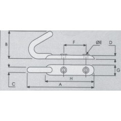 Haczyk przykręcany 99x52 mm - WS3026