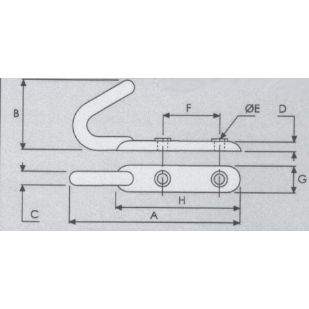 Rope hook bolt-on s/c 99x52 - WS3026