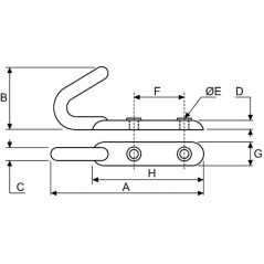 Haczyk przykręcany 135x74 mm - WS3024