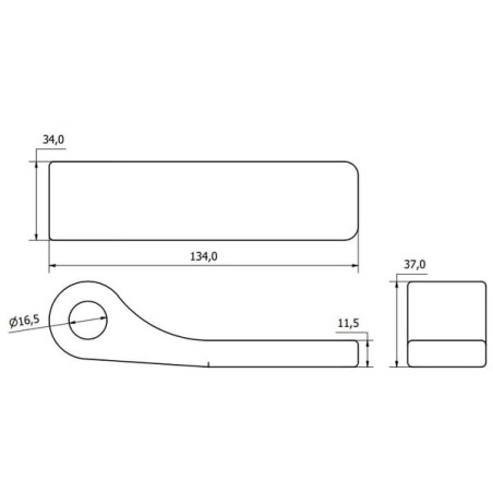 Scharnier 16,7x22,2 mm - WS3023