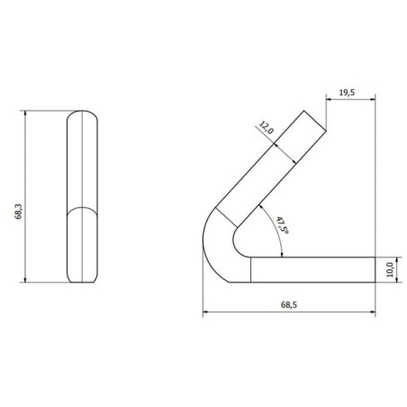Weld-on hook 1/2 inch diameter - WS3103